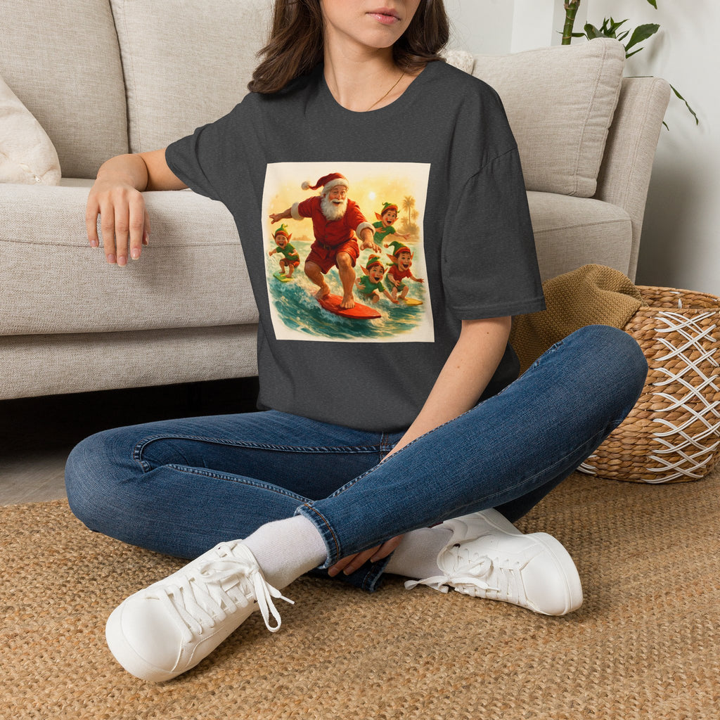 Surfing Santa Vintage Christmas T-Shirt
