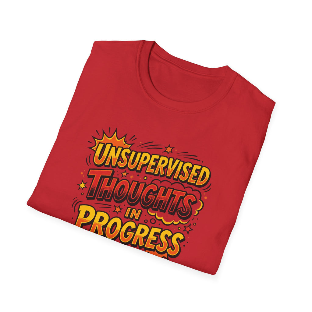 T-Shirt — "Unsupervised Thoughts in Progress" Retro Comic Graphic