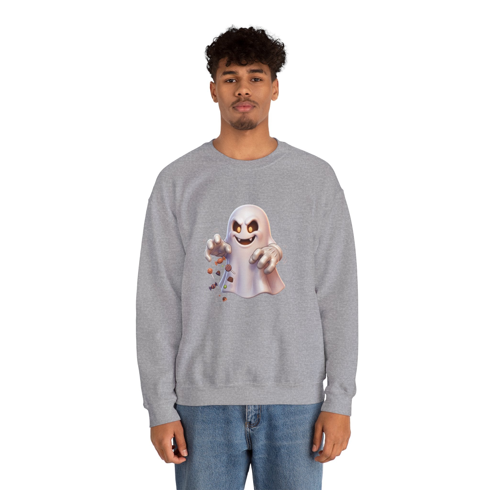 Candy Grabber Ghost Halloween Crewneck Sweatshirt