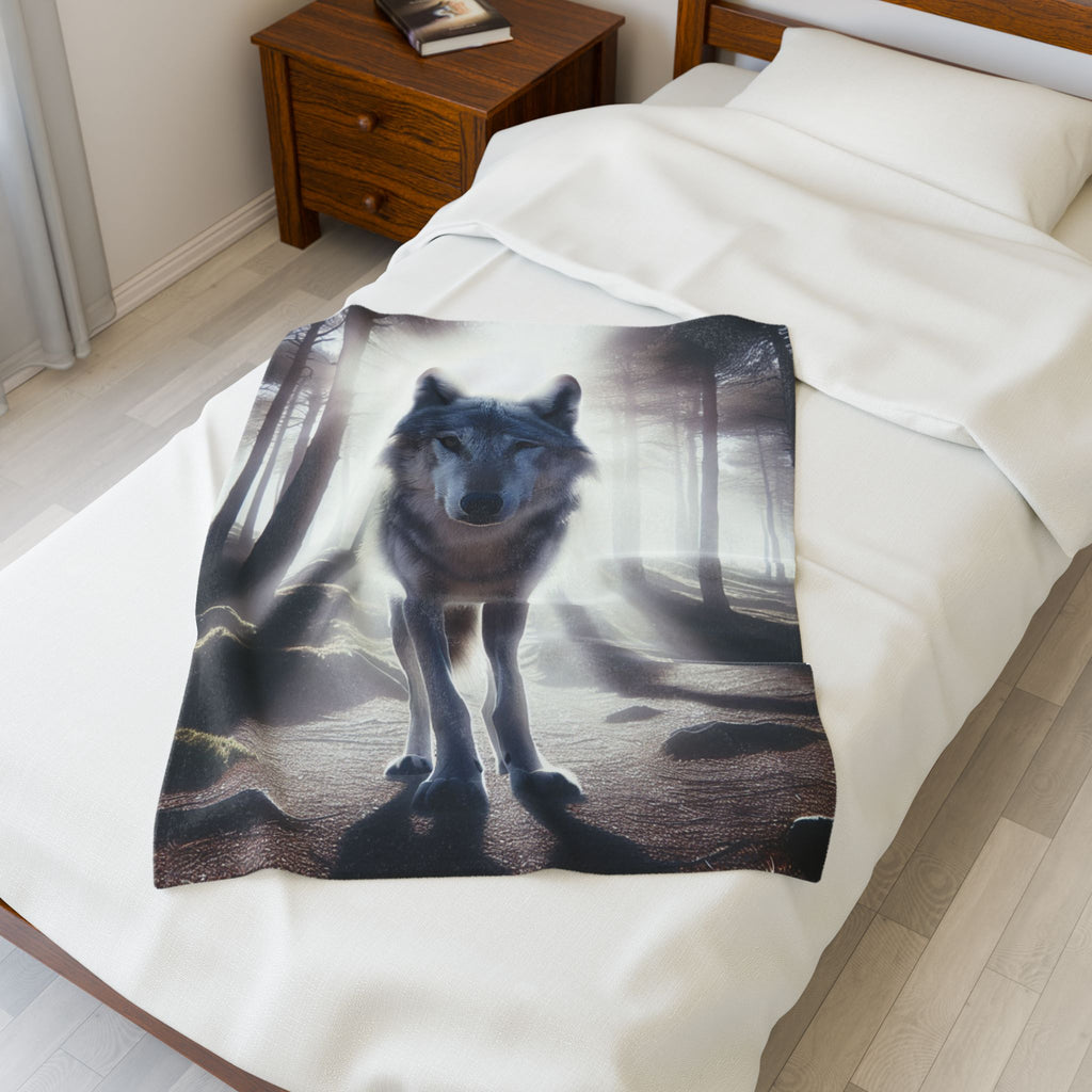 Velveteen Plush Blanket - Wolf