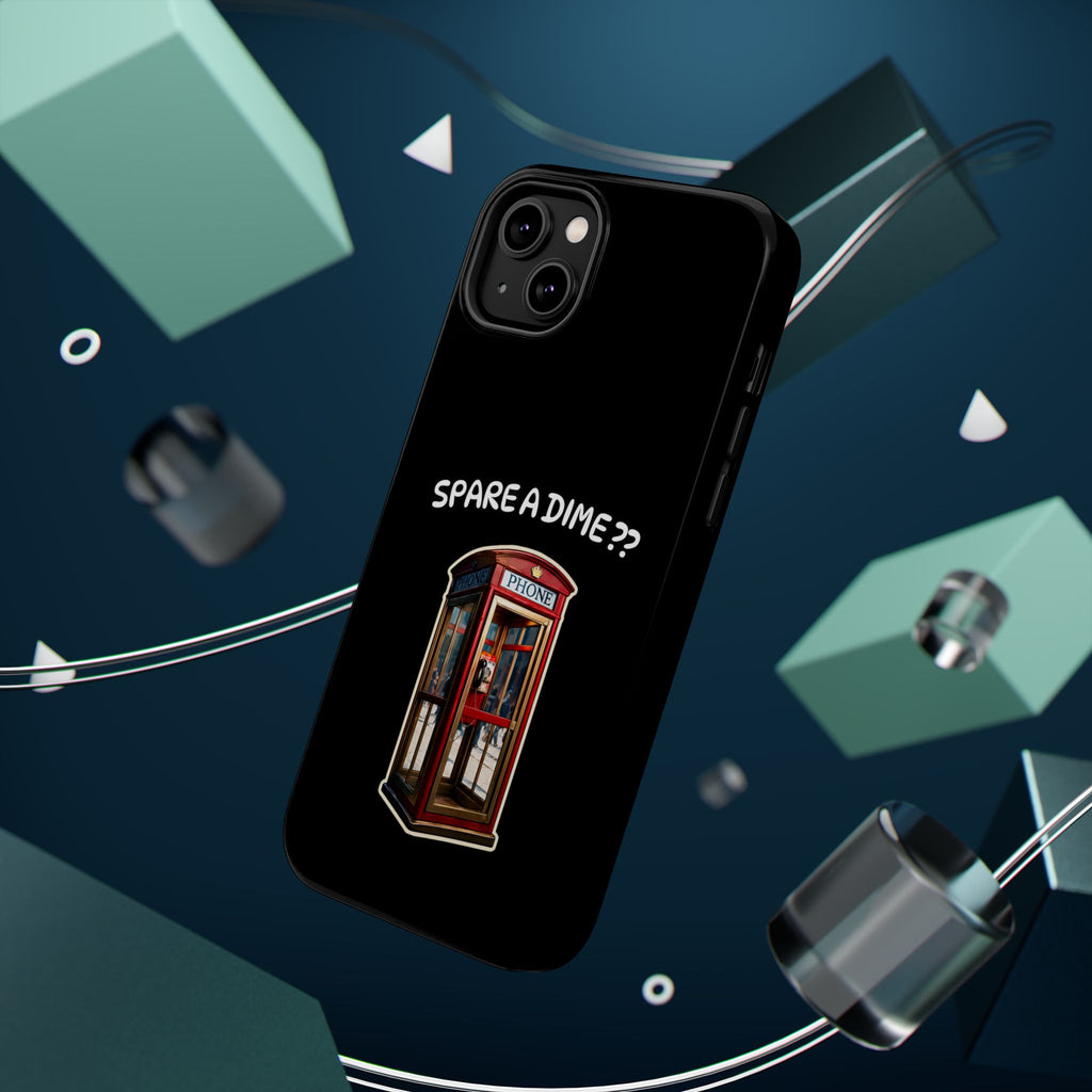 Phone Case — 'Spare a Dime?' Retro Phone Booth Magnetic Impact‑Resistant Case