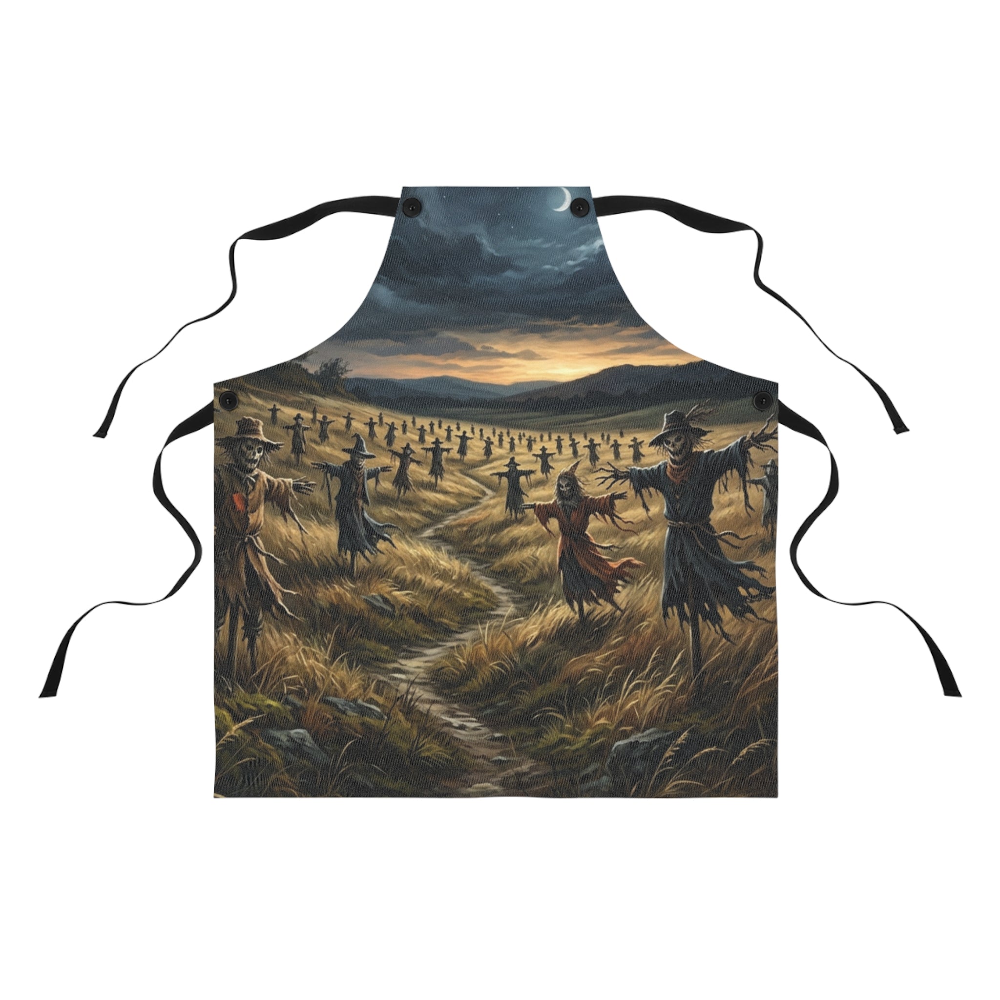 Scarecrow Field Apron — Halloween Harvest Kitchen Apron