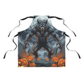Werewolf Halloween Apron — Spooky Pumpkin Jack-O'-Lantern Cooking Apron