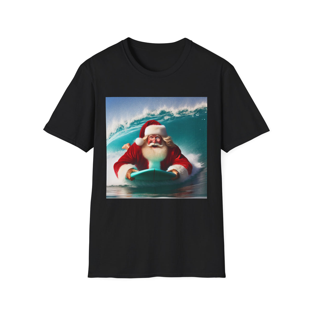 Surfing Santa T-Shirt — Funny Christmas Surf Holiday Tee