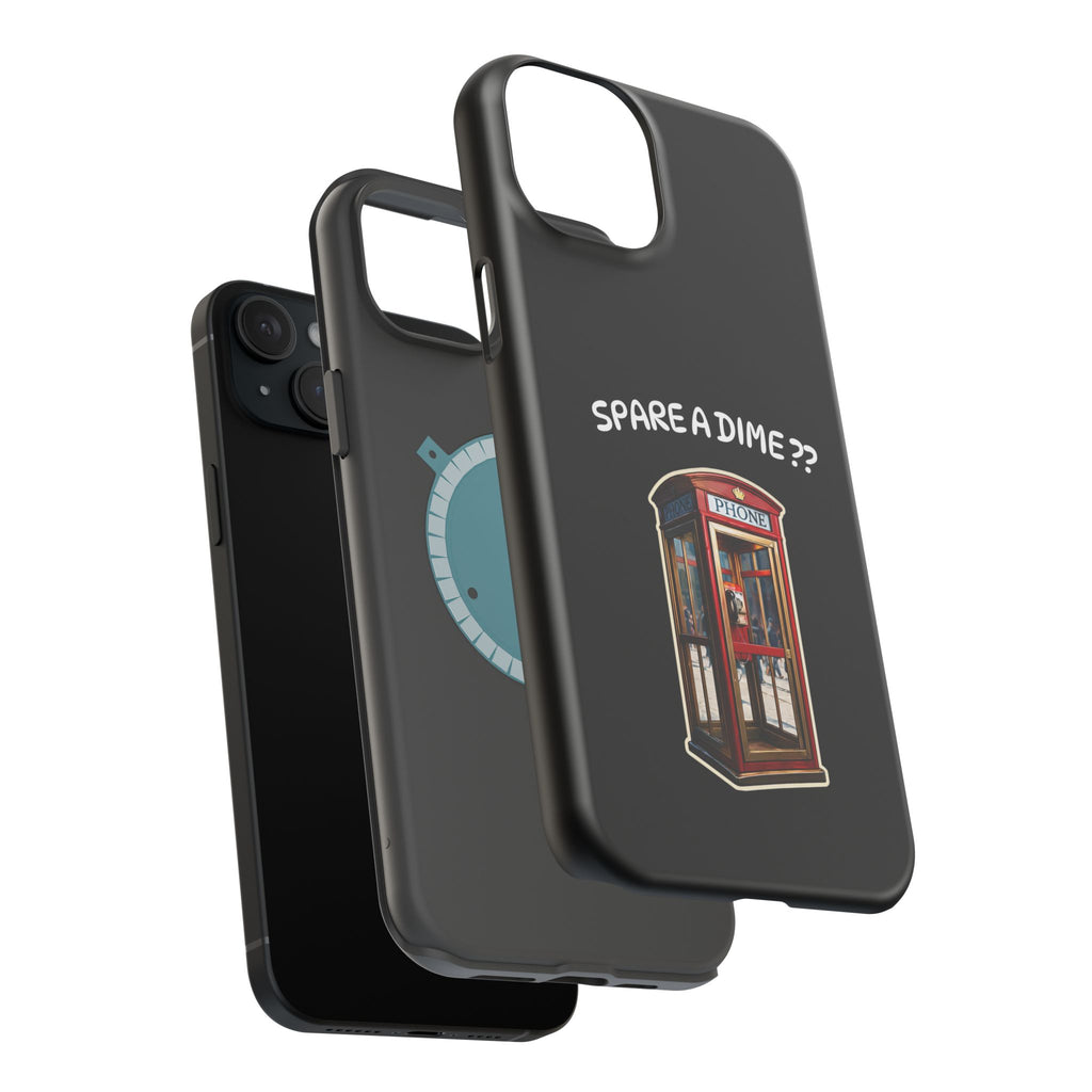 Phone Case — 'Spare a Dime?' Retro Phone Booth Magnetic Impact‑Resistant Case