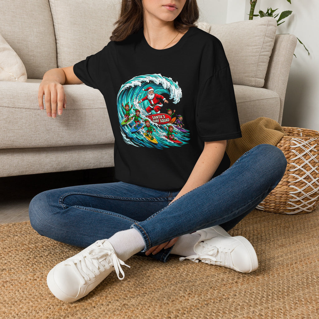 Santa’s Surf Christmas T-Shirt – Tropical Holiday Gift