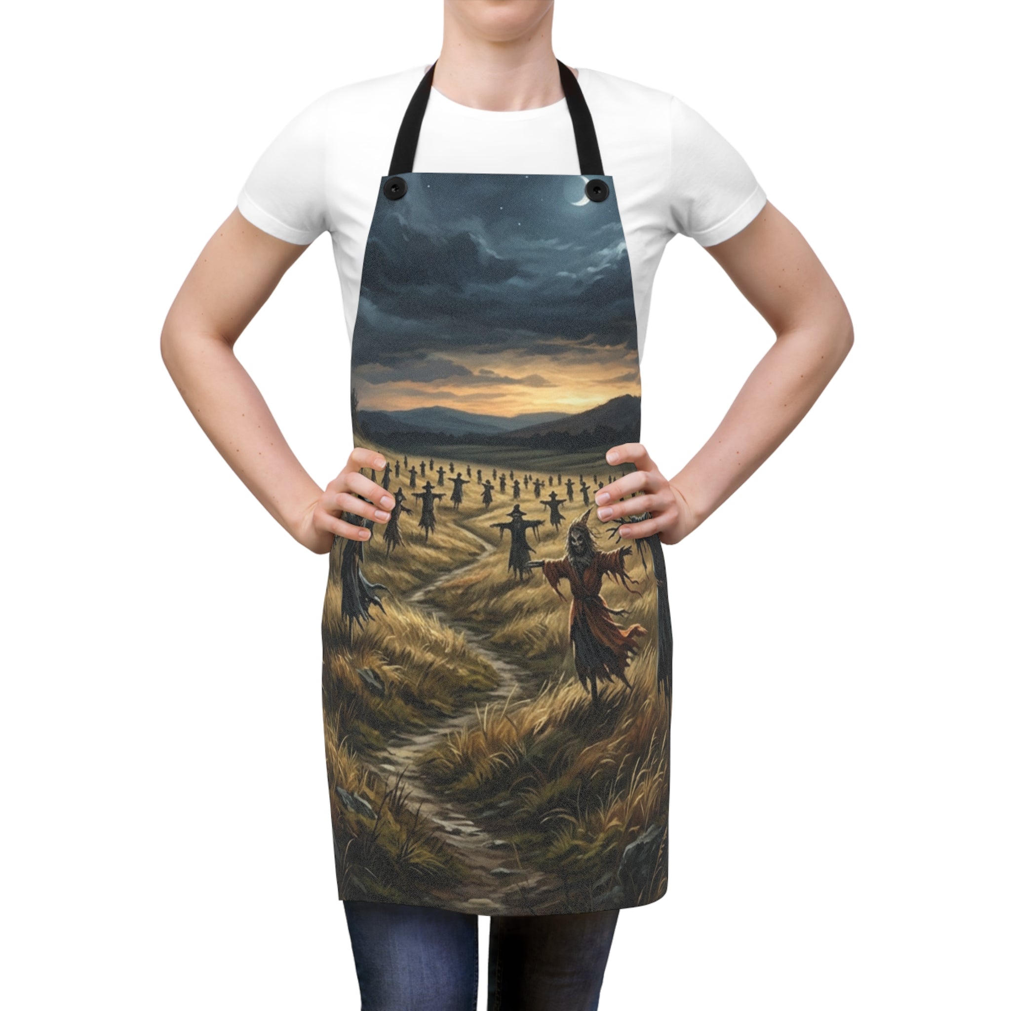 Scarecrow Field Apron — Halloween Harvest Kitchen Apron