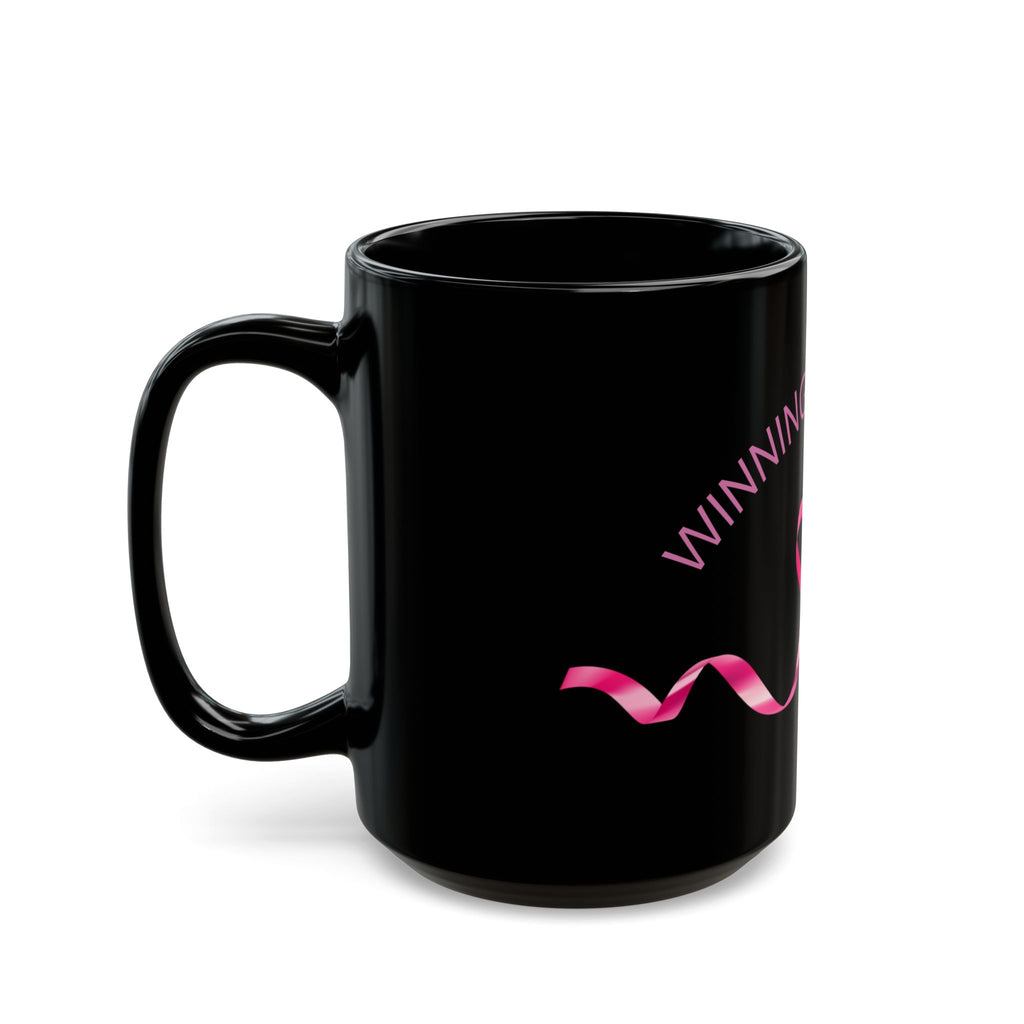 Winning the Battle Breast Cancer Support Black Mug