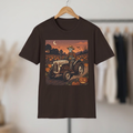 Skeleton Farmer Pumpkin Patch T‑Shirt — Harvest Moon Halloween Tee
