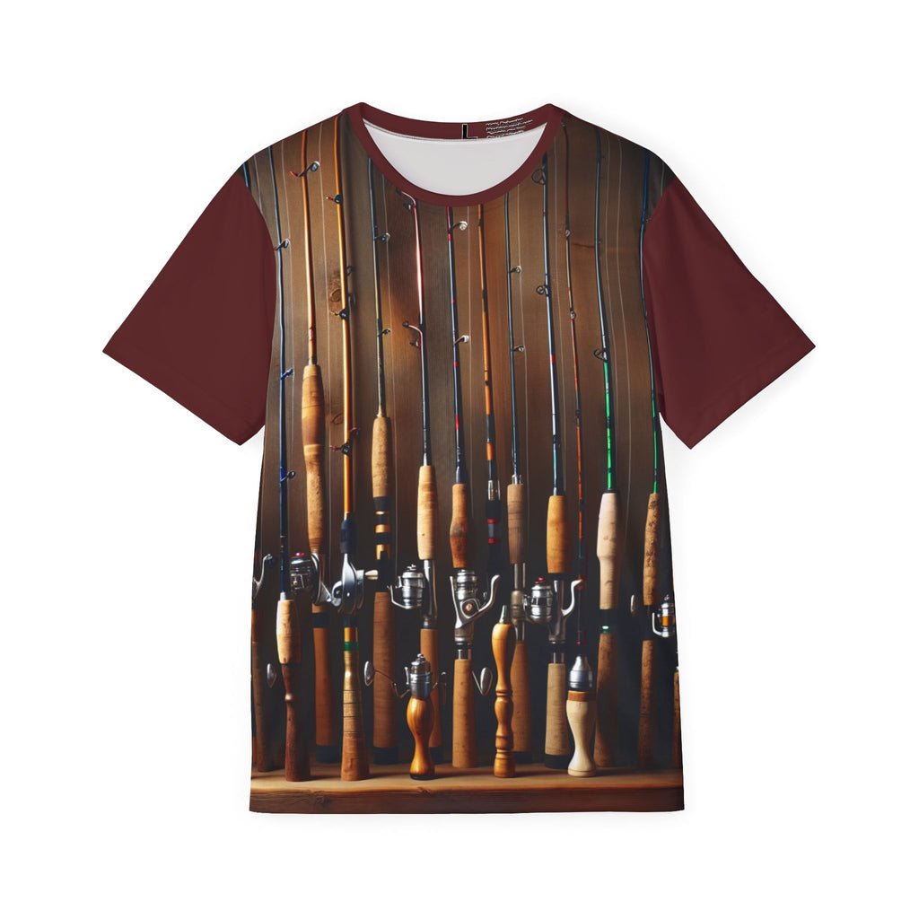 Fishing Rods All-Over Print Men's Sports Jersey — Angler Graphic Tee for Fishing Enthusiasts