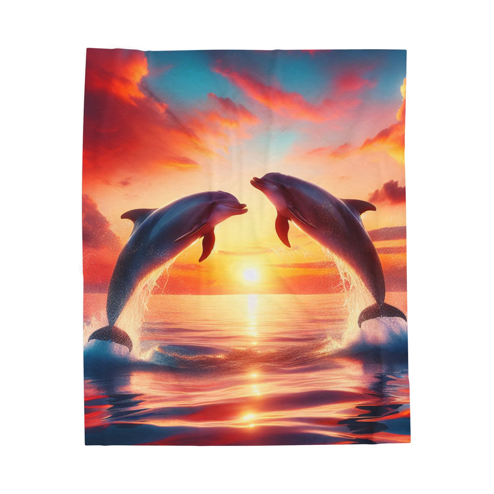 Velveteen Plush Blanket - Dolphins