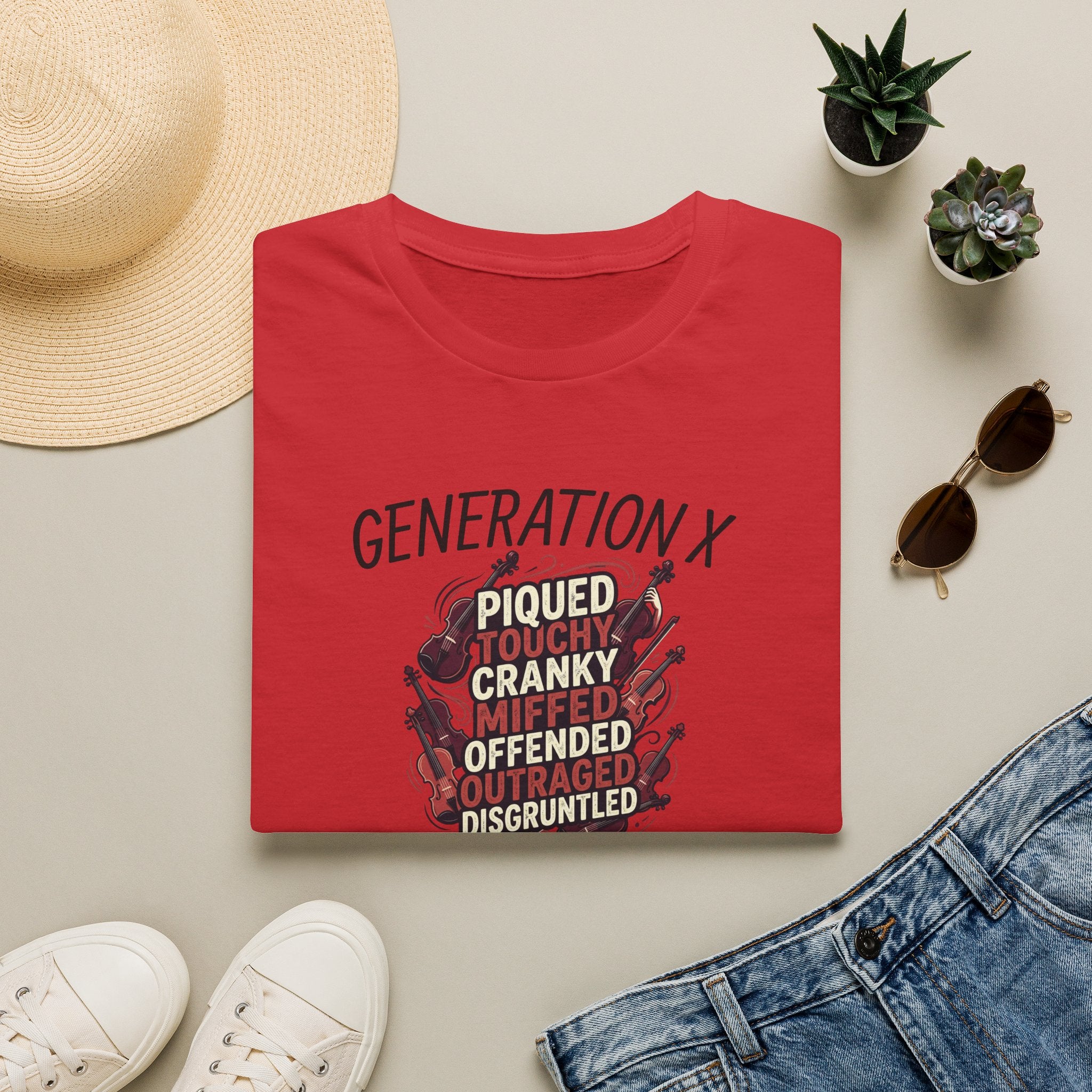 Generation X Funny Graphic T-Shirt — "Piqued, Touchy, Cranky… Here to Help"