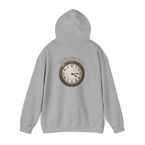 5 Minutes to Go Vintage Clock Graphic Hoodie
