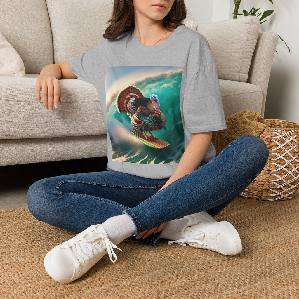 Majestic Surfing Turkey T-Shirt – Thanksgiving Wildlife Graphic Tee