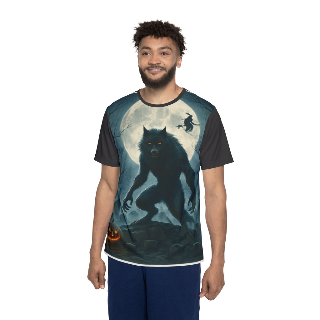 Werewolf Halloween Sports Jersey — Full Moon Horror Graphic Tee