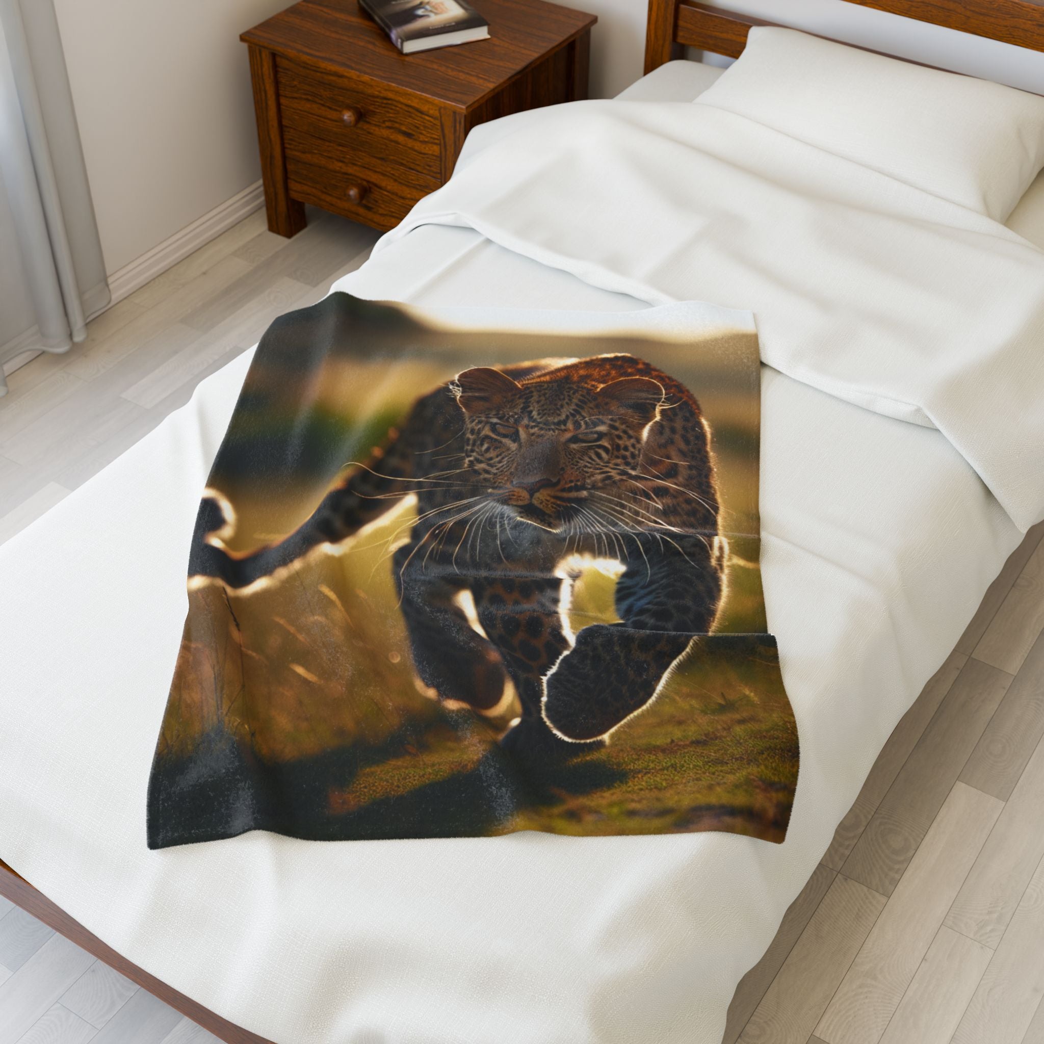 Velveteen Plush Blanket - Leopard
