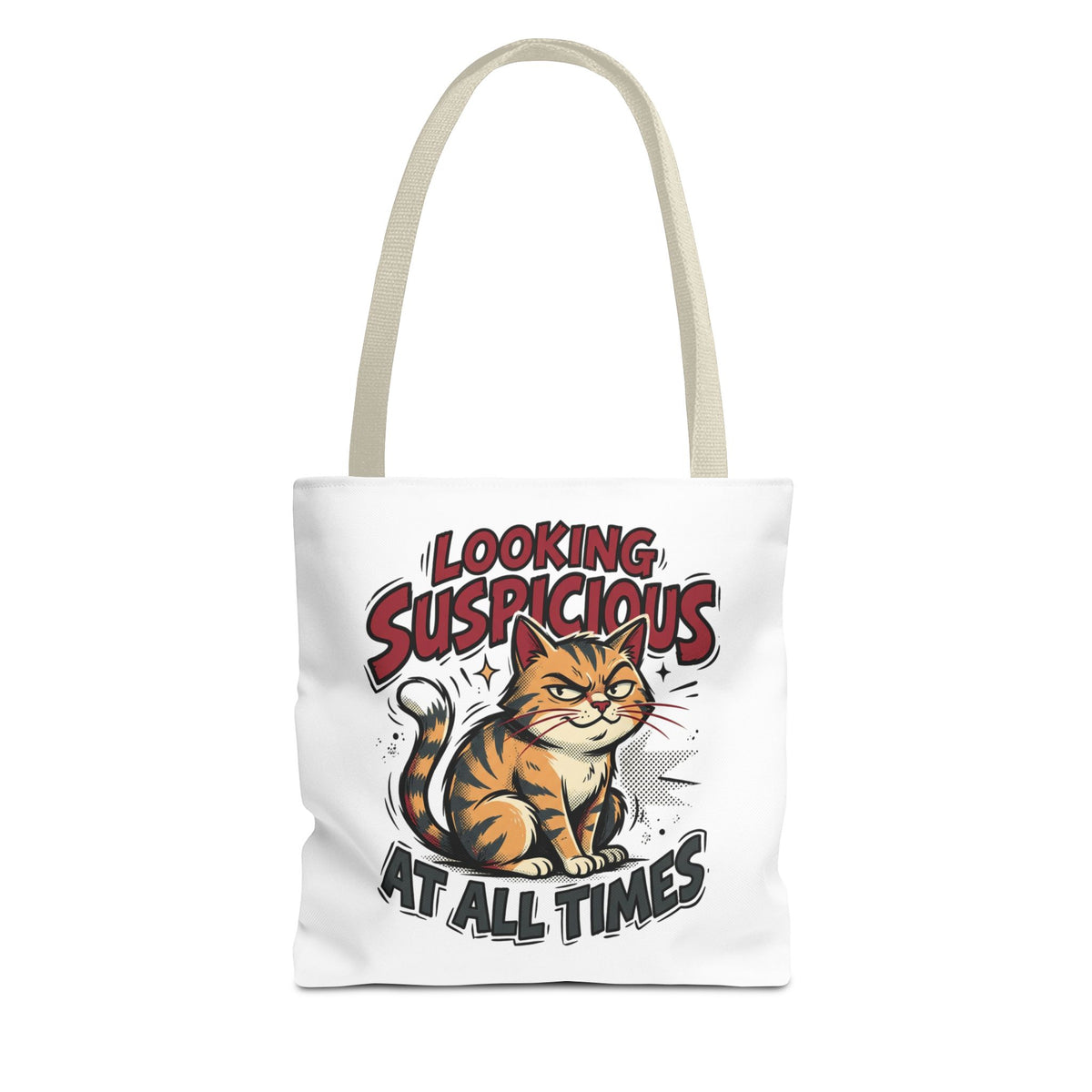 Looking Suspicious Cat Tote Bag - Funny Cat Lover Canvas Shopper