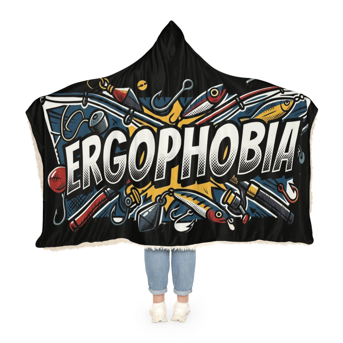 Ergophobia Hooded Blanket — Funny Anxiety Awareness Snuggle Throw