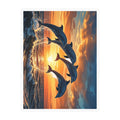 Dolphin Sunset Kiss-Cut Vinyl Decal