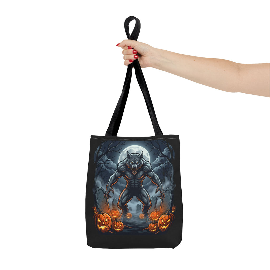 Werewolf Halloween Tote Bag — Full Moon Pumpkin Horror AOP Tote
