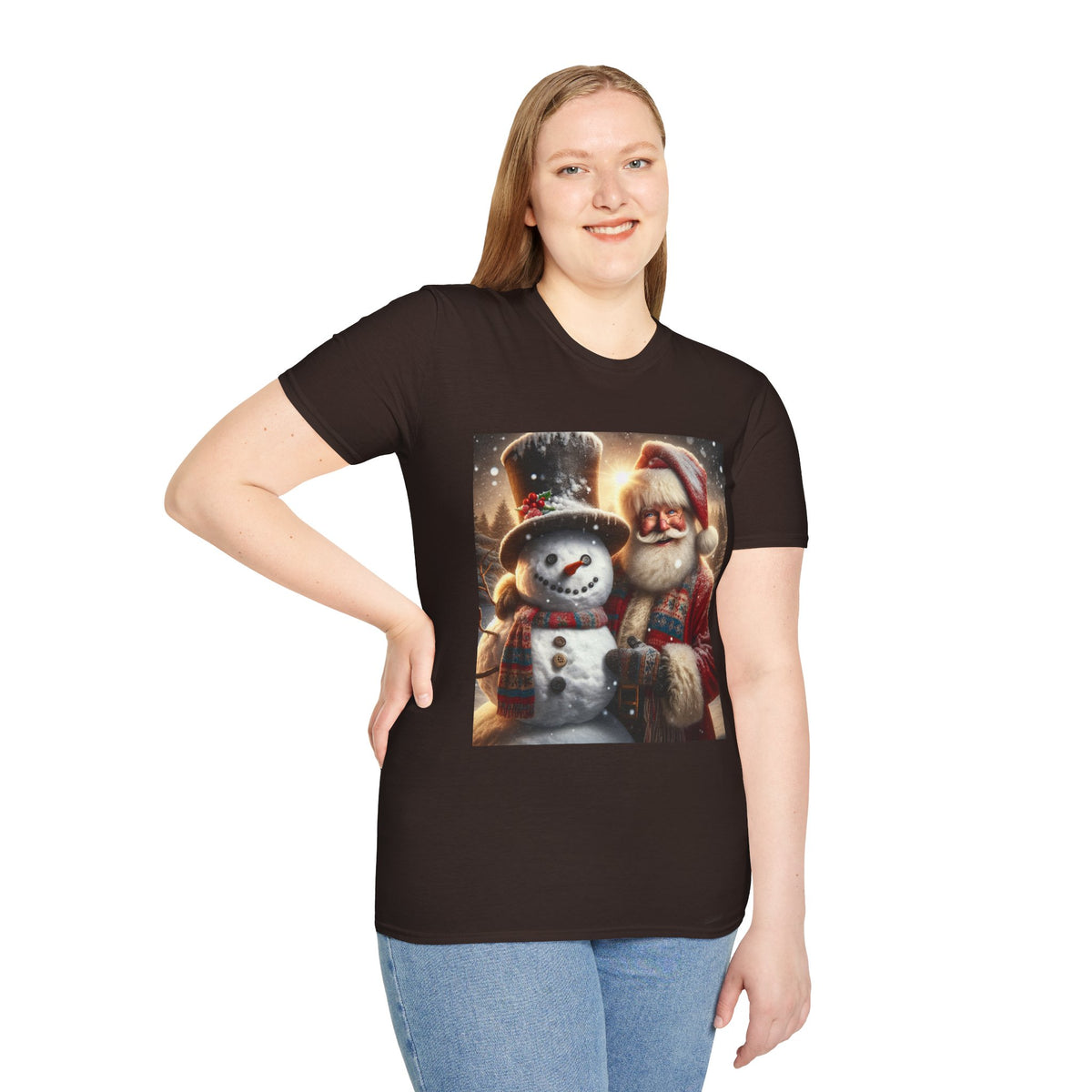 Christmas Santa & Snowman T-Shirt