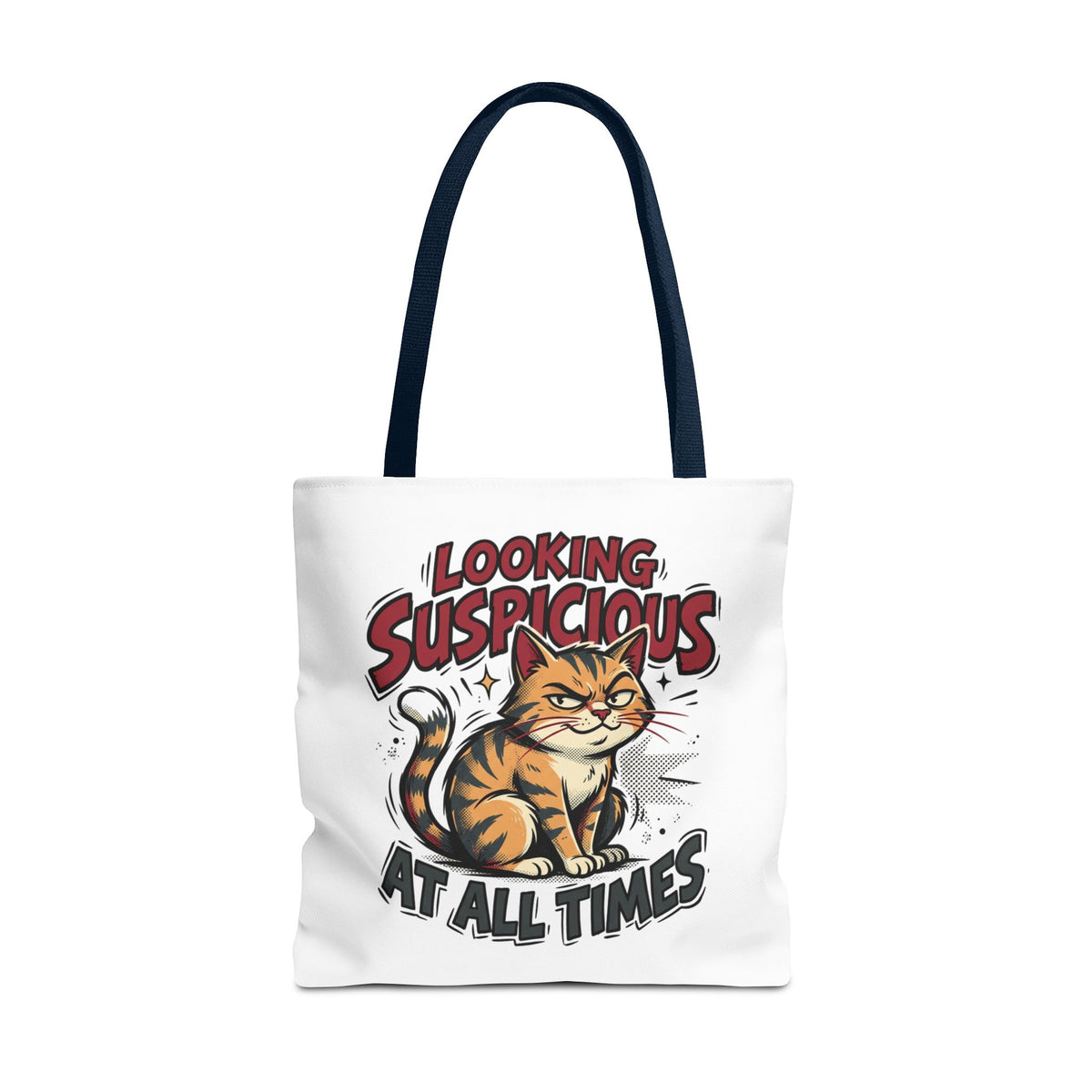 Looking Suspicious Cat Tote Bag - Funny Cat Lover Canvas Shopper