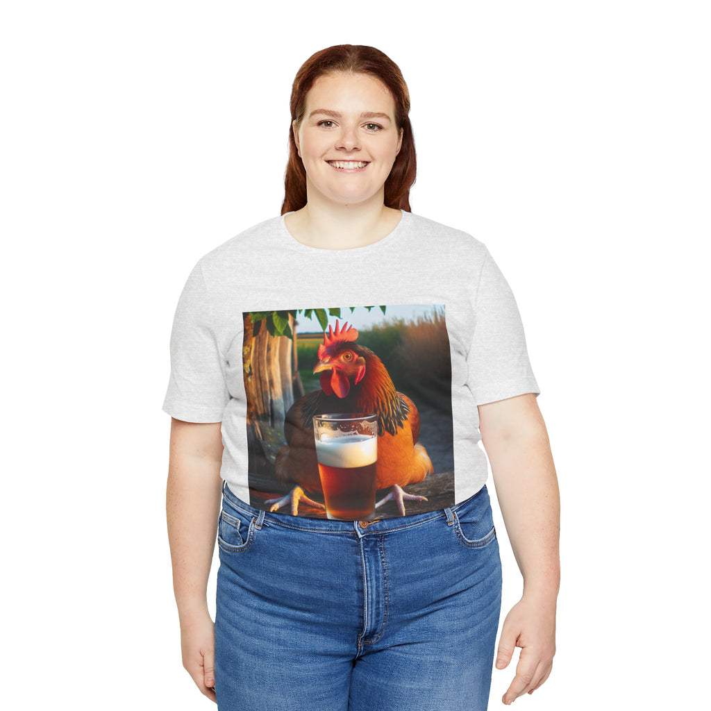 Funny Rooster with Beer Graphic Unisex T-Shirt