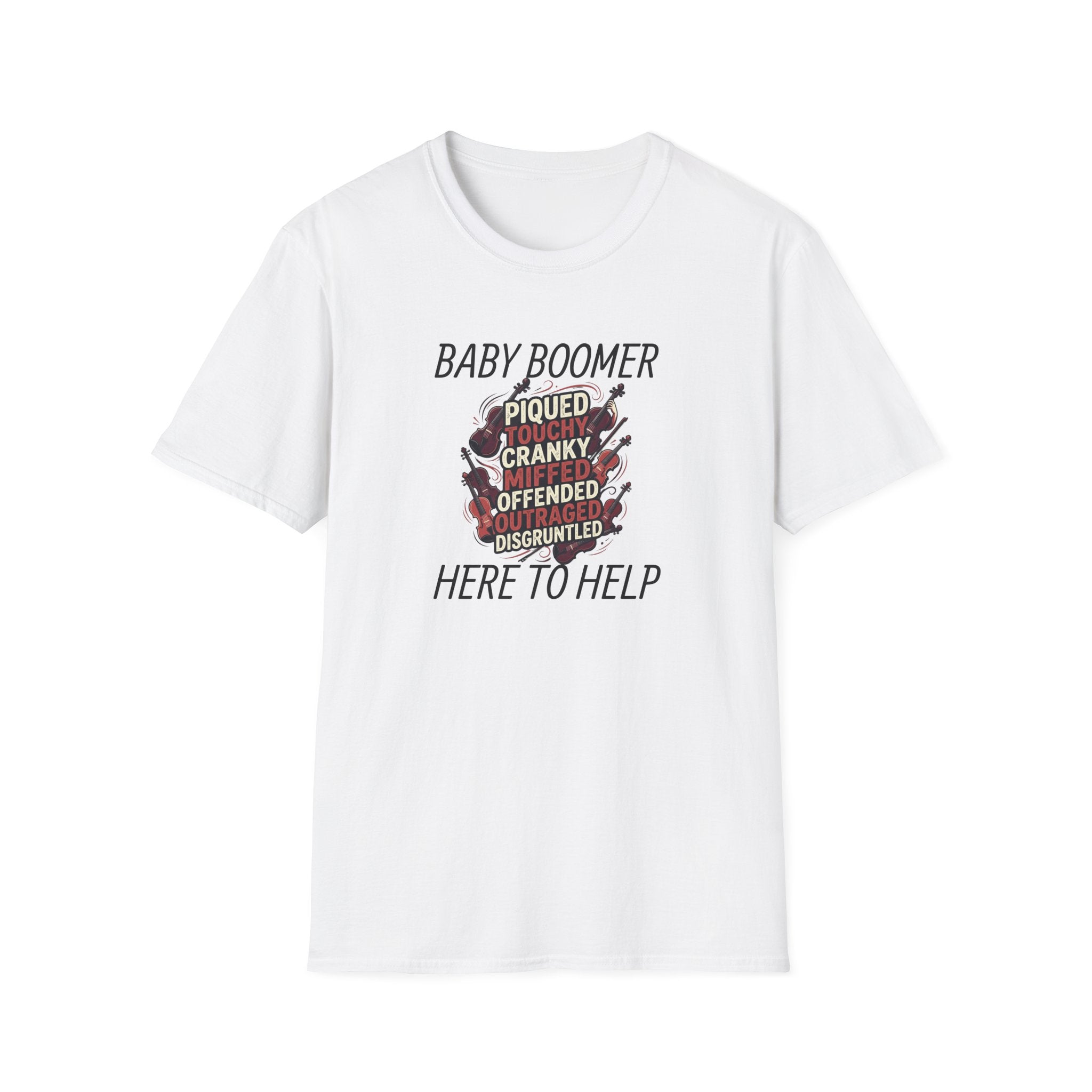 Baby Boomer Funny Graphic T-Shirt — 'Piqued, Touchy, Cranky...' Vintage Floral Tee