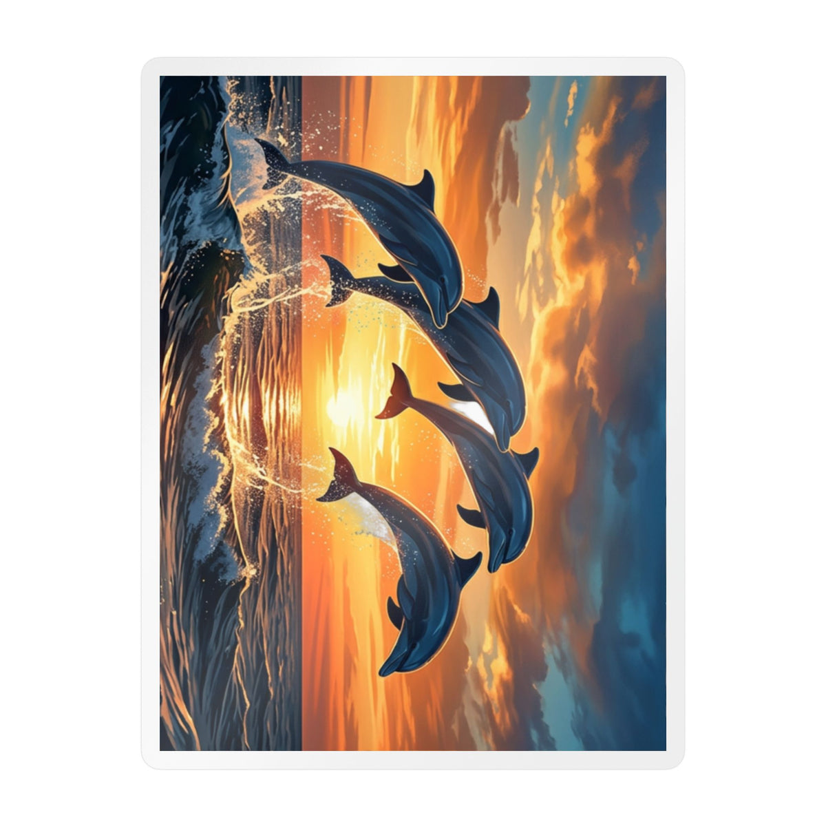 Dolphin Sunset Kiss-Cut Vinyl Decal