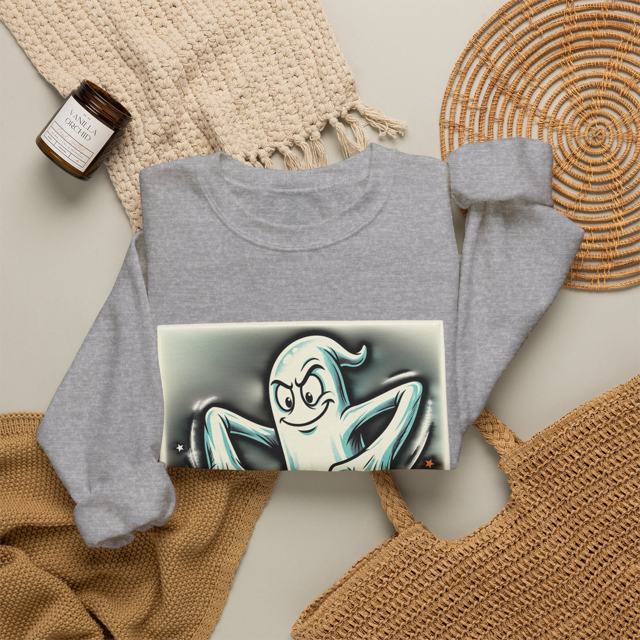 Vintage Candy Ghost Halloween Crewneck Sweatshirt