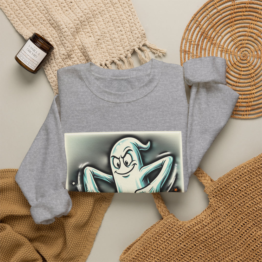 Candy Ghost Halloween Crewneck Sweatshirt — Retro Spooky Ghost with Candy Corn