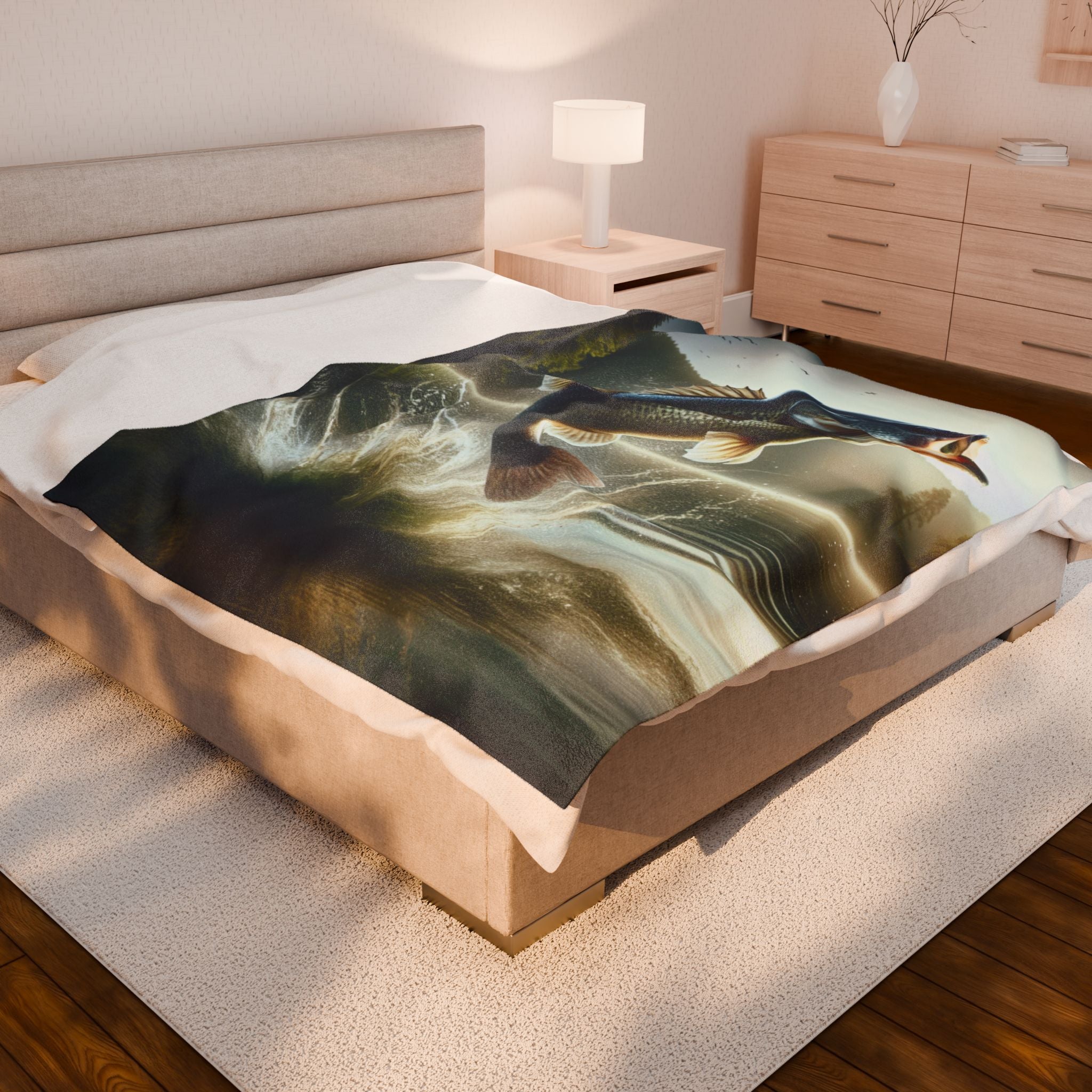 Velveteen Plush Blanket - Fish
