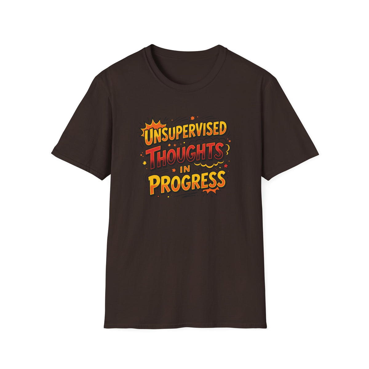 T-Shirt — "Unsupervised Thoughts in Progress" Retro Comic Graphic