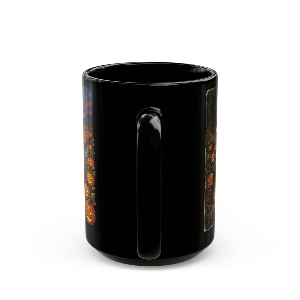 Halloween Pumpkin Patch Skeleton Mug — Spooky Farm Coffee Cup (11oz/15oz)