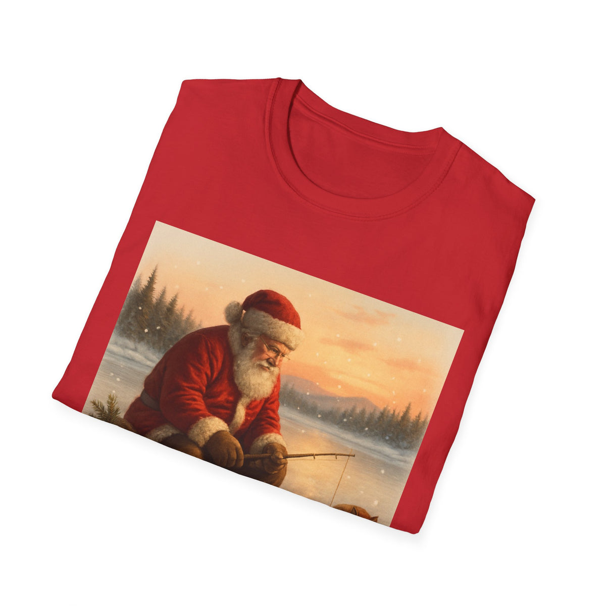 Santa Fishing Christmas T-Shirt