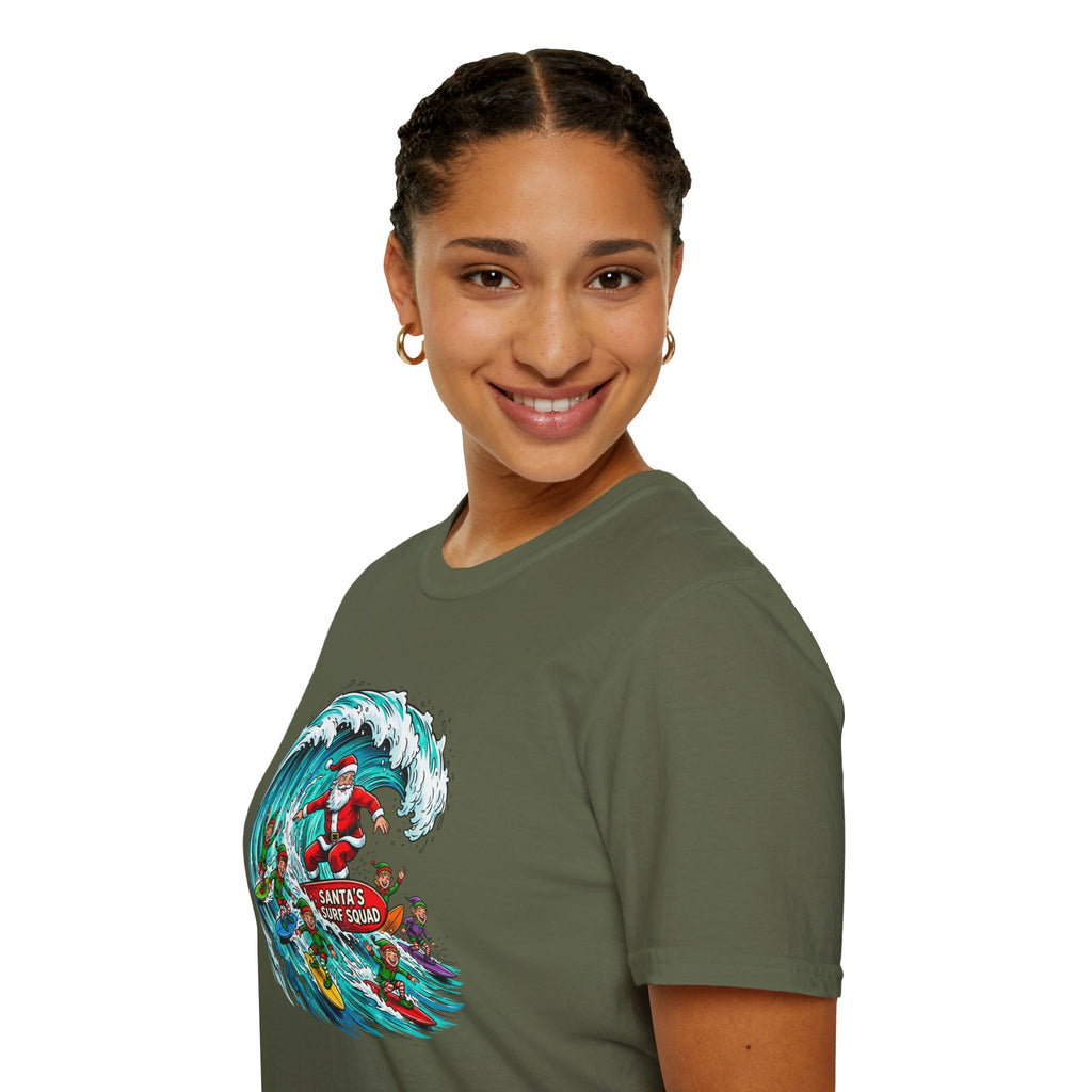 Santa’s Surf Christmas T-Shirt – Tropical Holiday Gift
