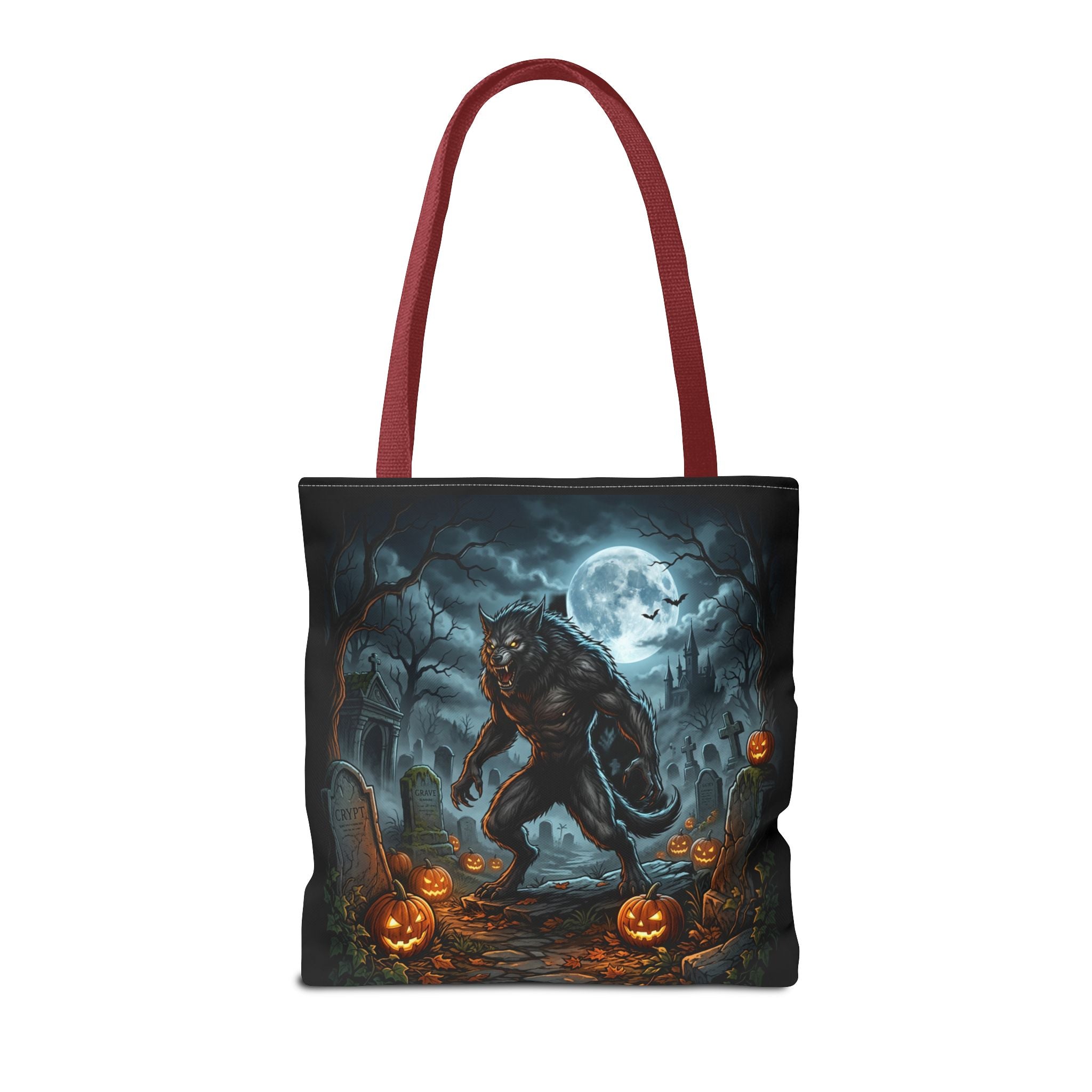 Halloween Werewolf Tote Bag – Spooky Graveyard Pumpkin Night Market Tote