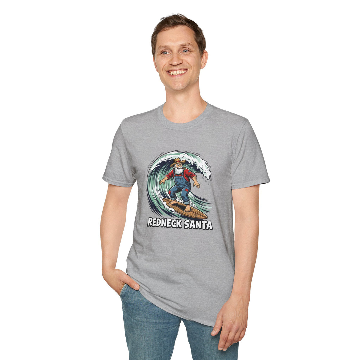 Redneck Santa T-Shirt — Surfing Santa Holiday Graphic Tee
