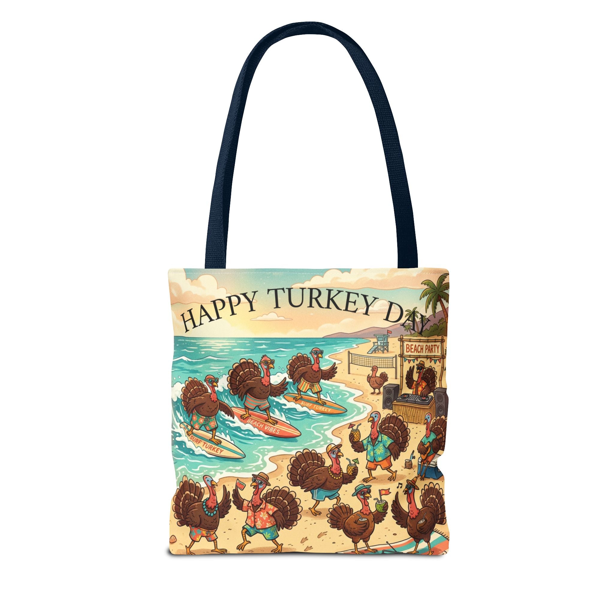 Turkeys Beach Tote Bag – Funny Thanksgiving Summer Beach Tote