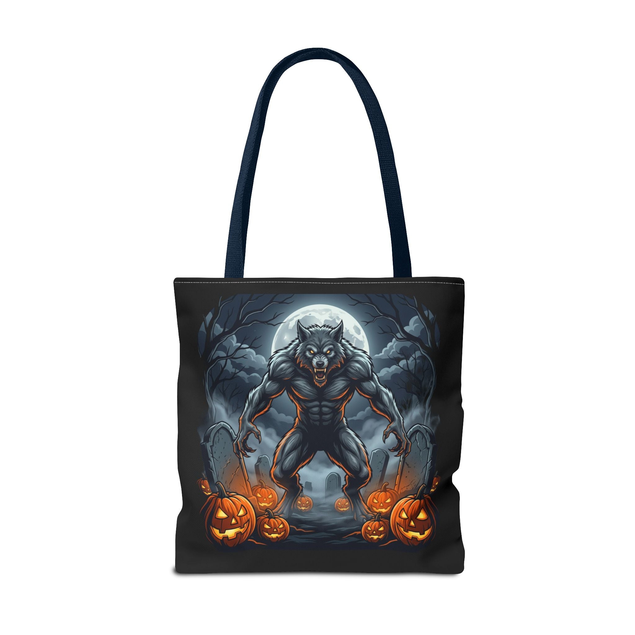 Werewolf Halloween Tote Bag — Full Moon Pumpkin Horror AOP Tote