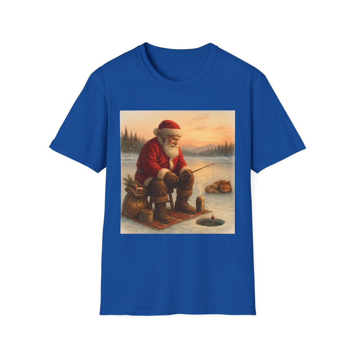 Santa Fishing Christmas T-Shirt