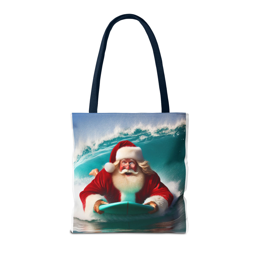 Christmas Surfing Santa Tote Bag – Festive Beach Holiday Shopper