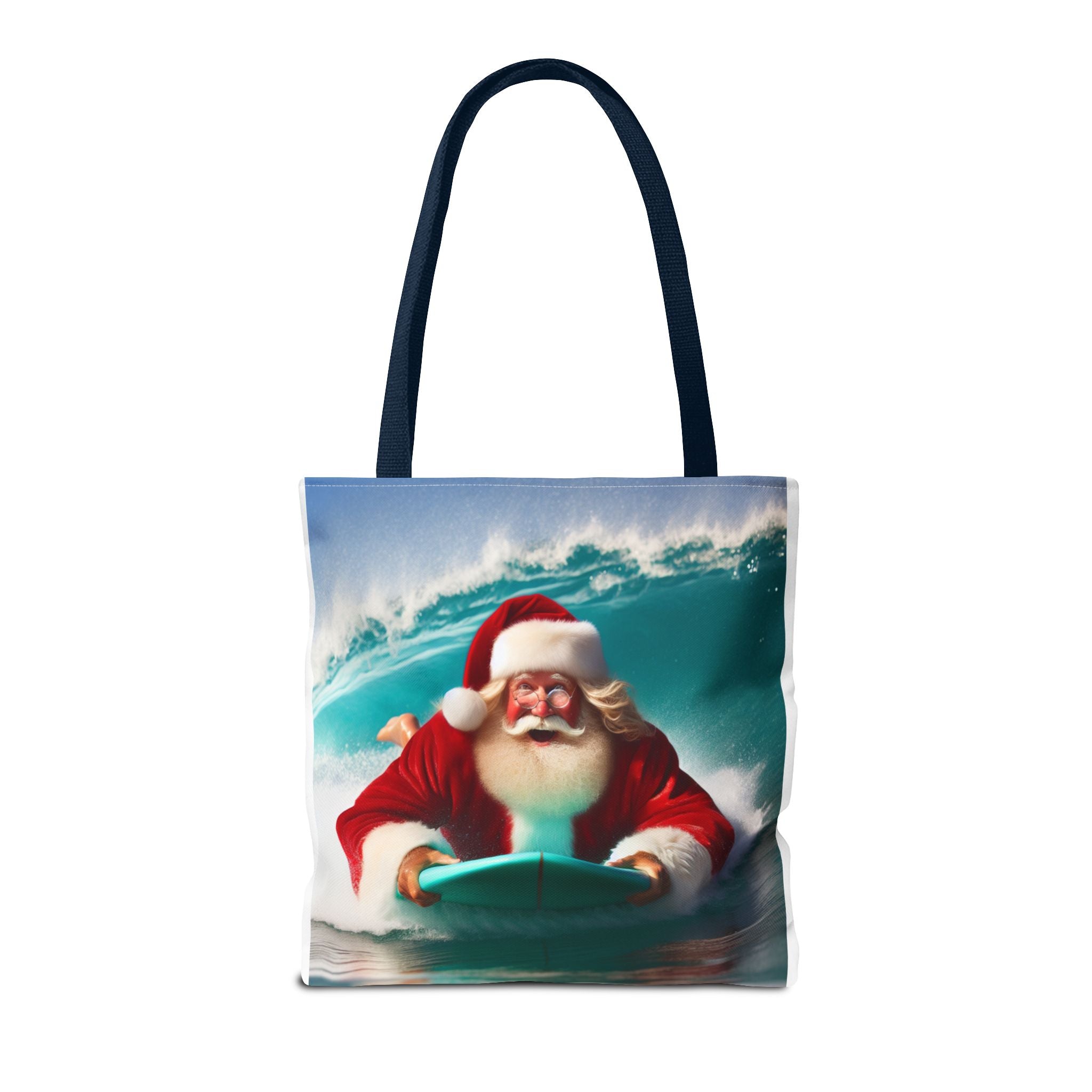 Christmas Surfing Santa Tote Bag – Festive Beach Holiday Shopper