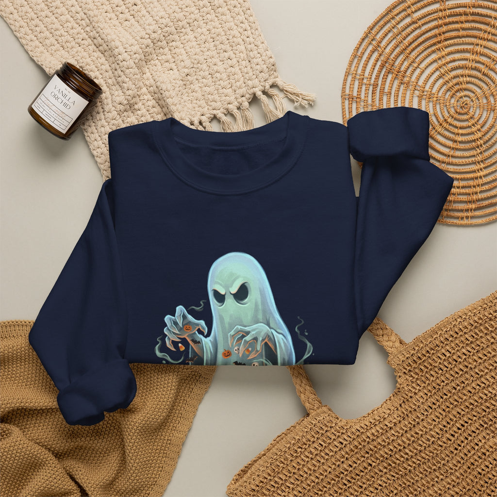 Grumpy Ghost Halloween Crewneck Sweatshirt
