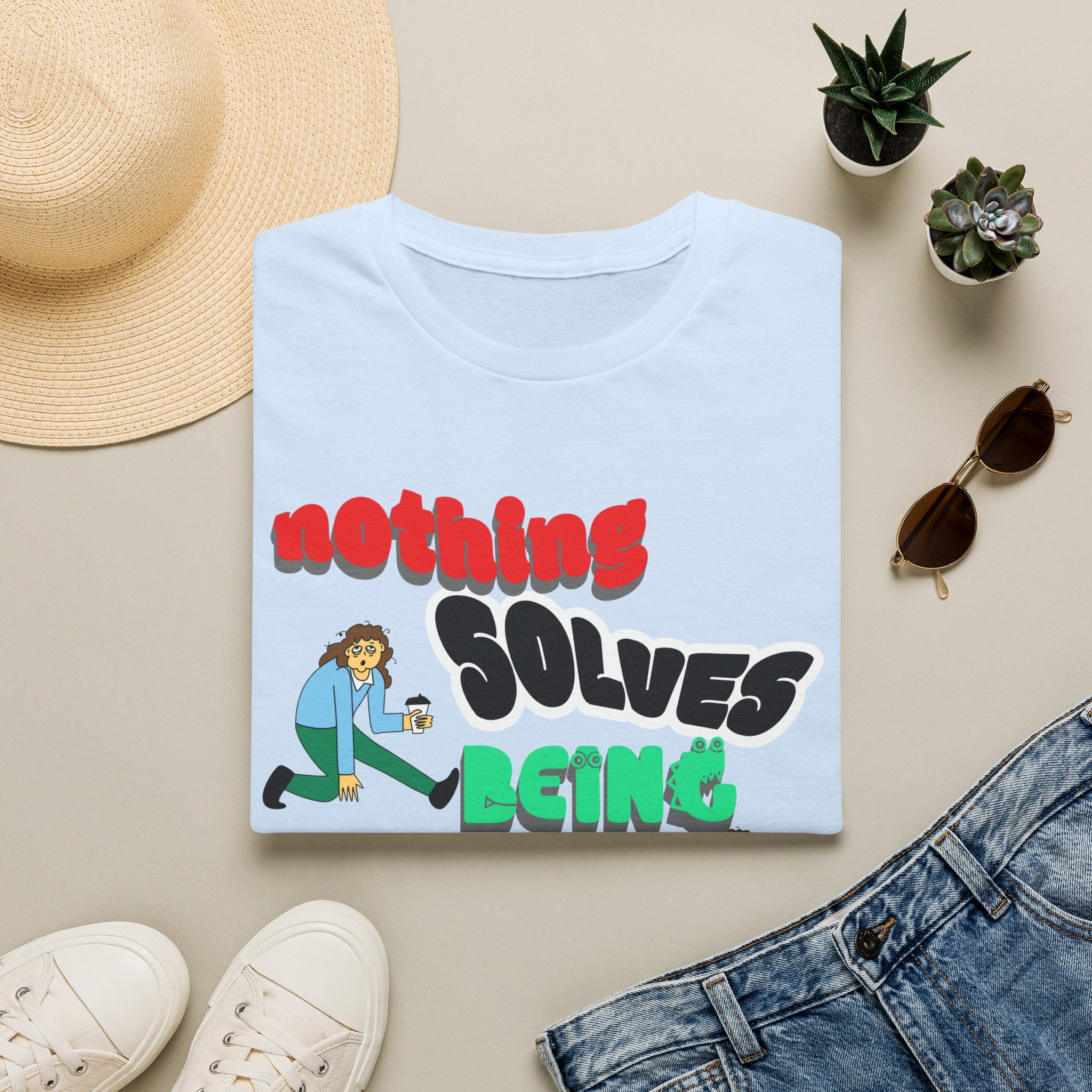 NOTHING SOLVES BEING OVER WORK Unisex Softstyle T-Shirt