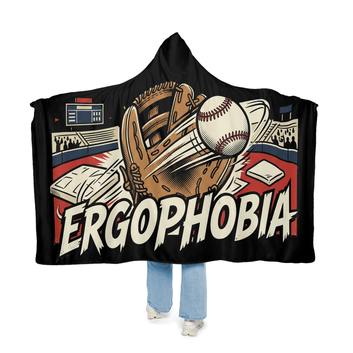 Hooded Blanket — Ergophobia Baseball Snuggle Throw