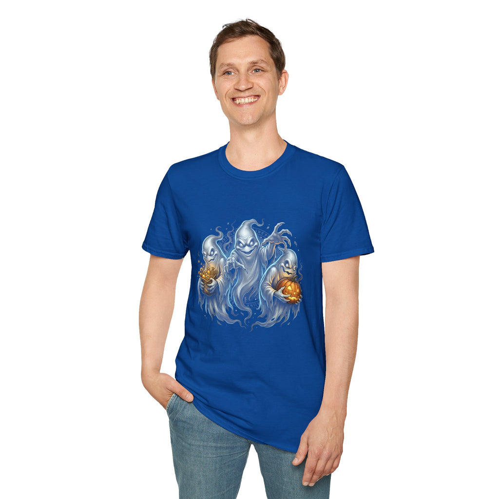 Three Menacing Ghosts Halloween Unisex Softstyle T-Shirt