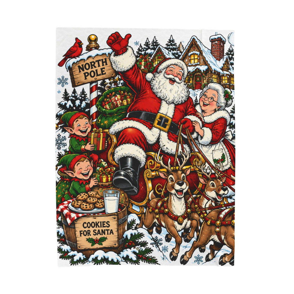 Santa Claus Christmas Velveteen Plush Blanket