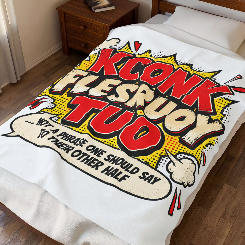 KCONK FLESRUOY TUO Funny Couples Velveteen Plush Blanket
