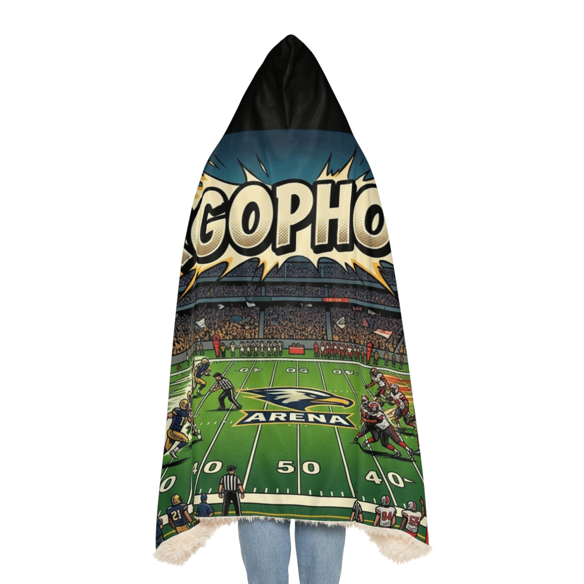 Ergophobia Football Stadium Hooded Snuggle Blanket